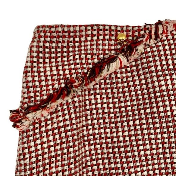 NEW Worth Red & Cream Tweed Skirt – Size 12 - Picture 3 of 6